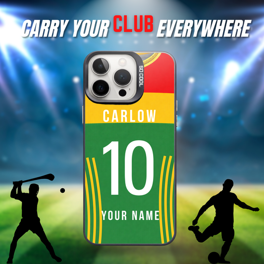 Personalised County Carlow GAA Jersey Phone Case | Custom iPhone & Samsung Case