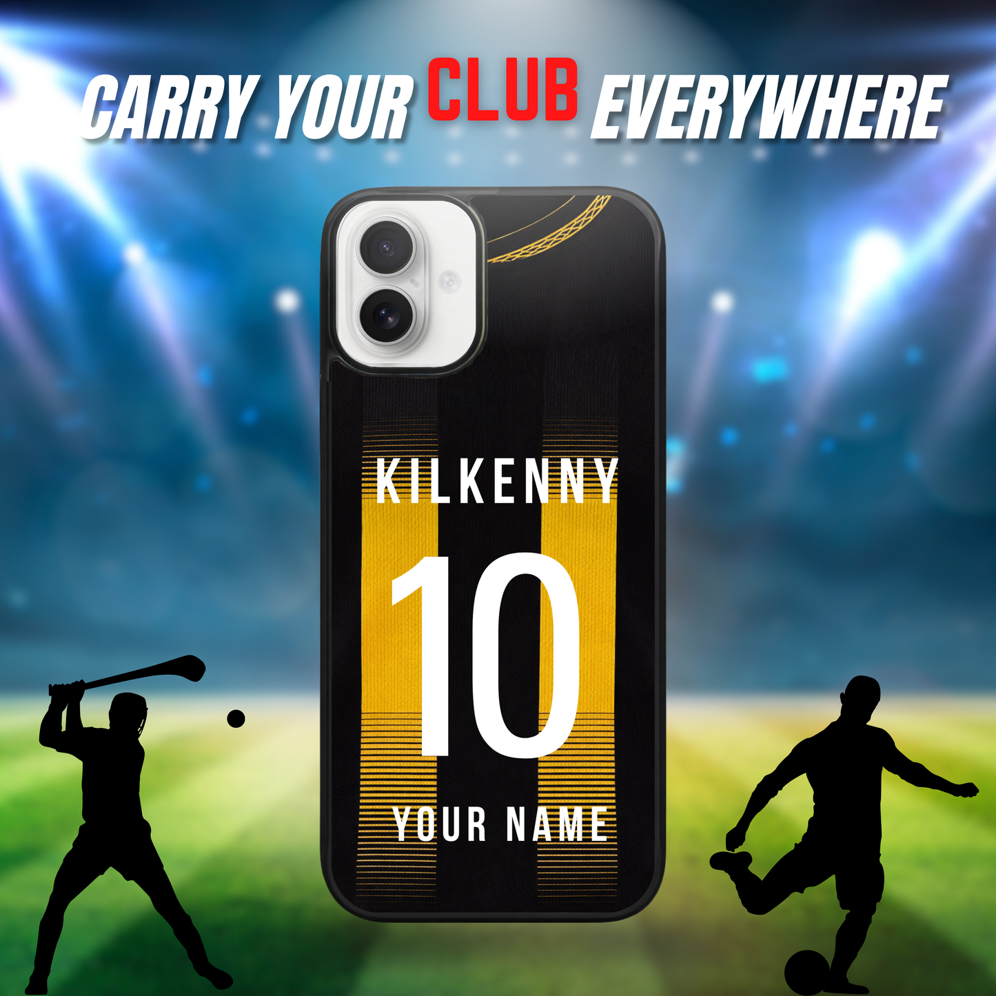 Personalised County Kilkenny GAA Jersey Phone Case | Custom iPhone & Samsung Case