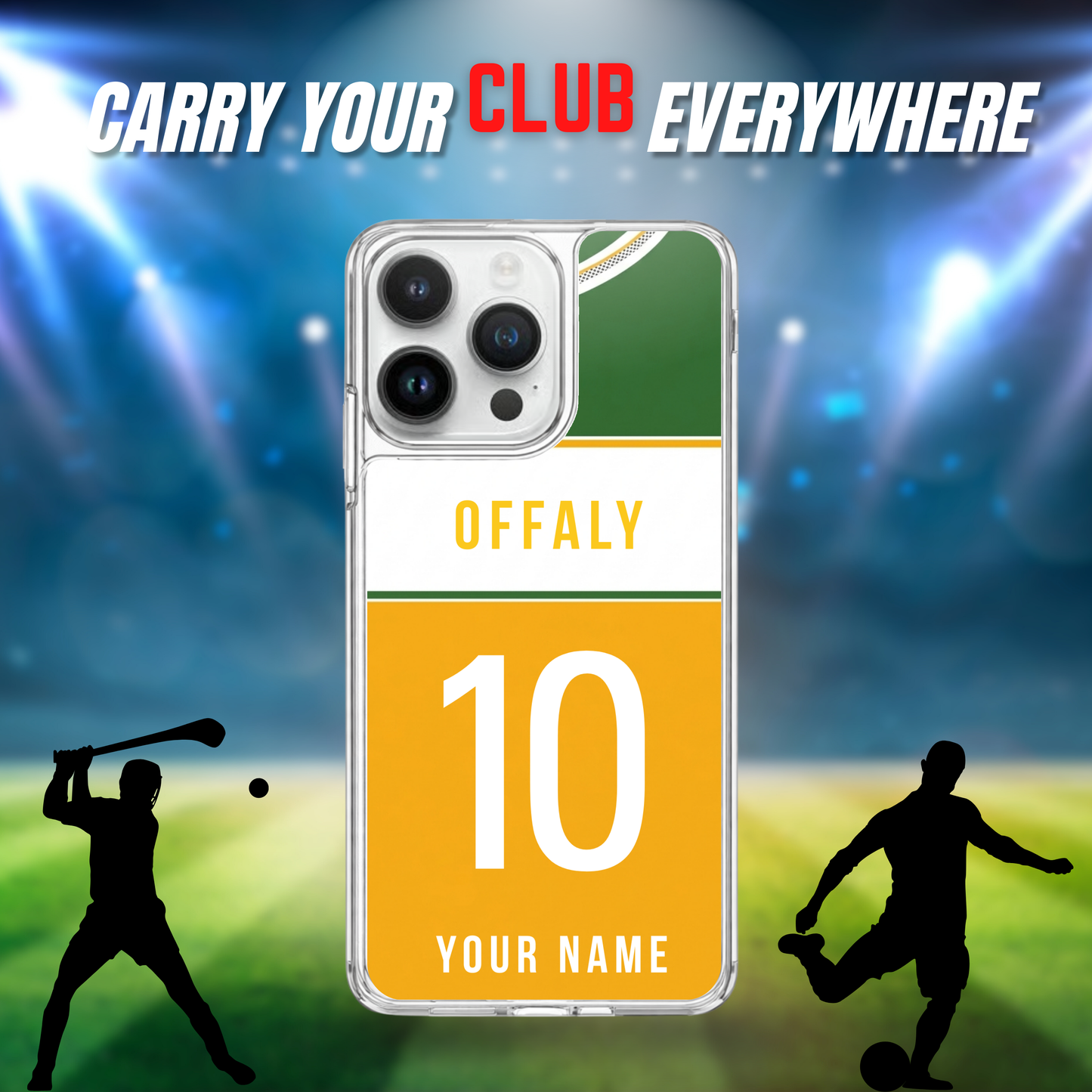 Personalised County Offaly GAA Jersey Phone Case | Custom iPhone & Samsung Case