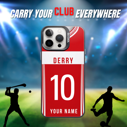 Personalised County Derry GAA Jersey Phone Case | Custom iPhone & Samsung Case