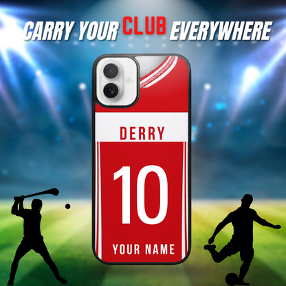 Personalised County Derry GAA Jersey Phone Case | Custom iPhone & Samsung Case