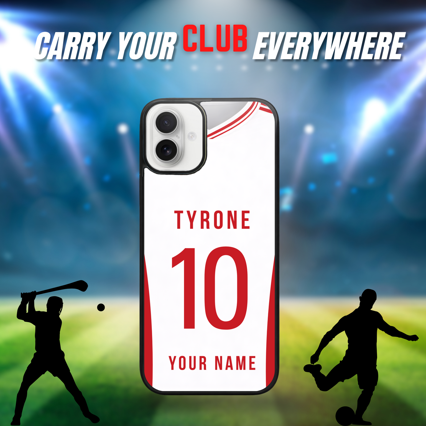 Personalised County Tyrone GAA Jersey Phone Case | Custom iPhone & Samsung Case