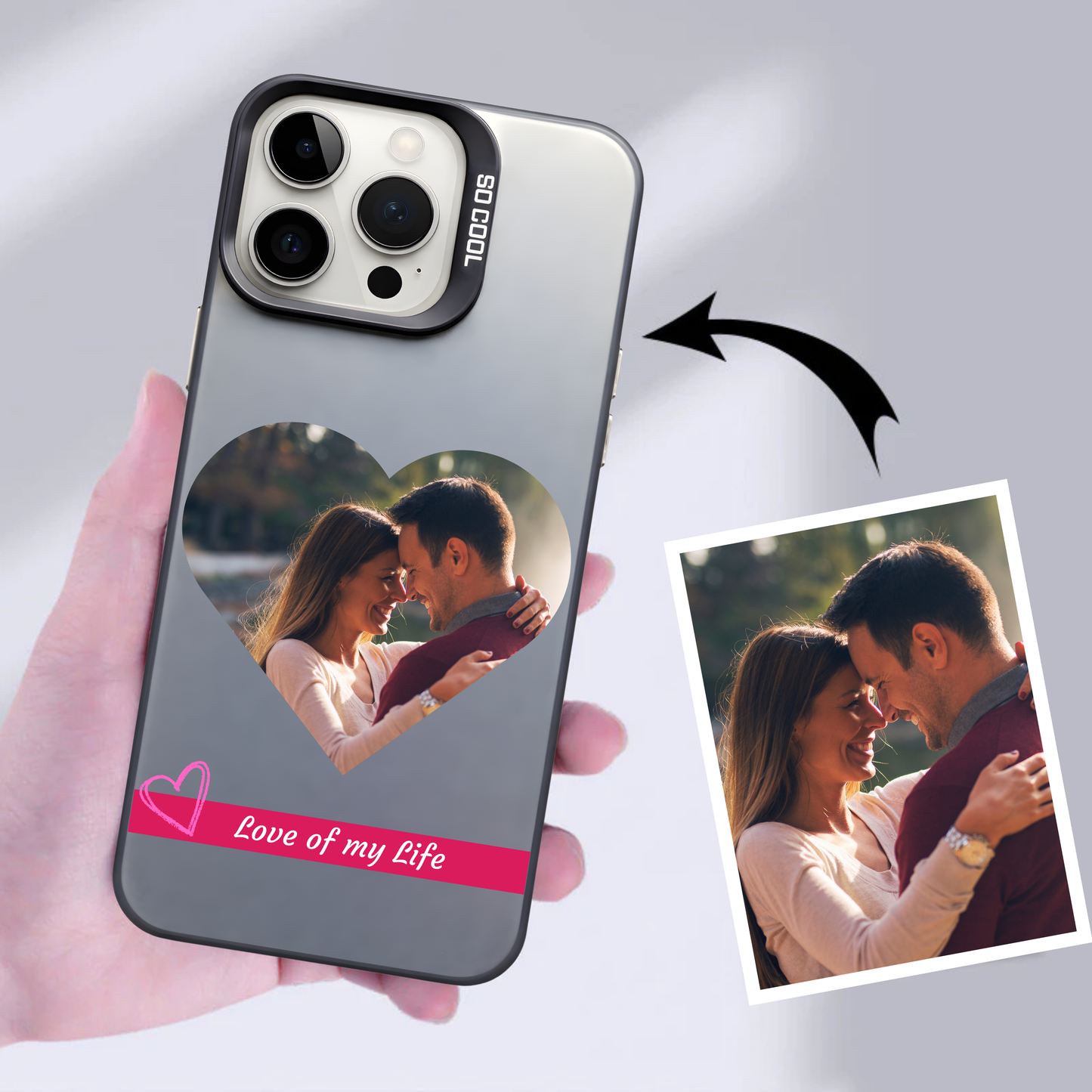Personalised Photo Phone Case | Custom iPhone & Samsung Case | Heart Frame