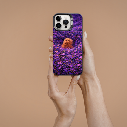 Pup in Violet Bloom Phone Case | iPhone & Samsung