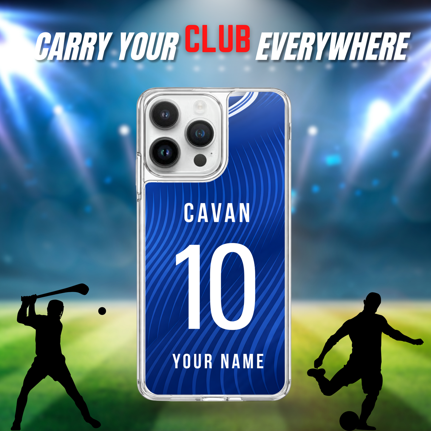 Personalised County Cavan GAA Jersey Phone Case | Custom iPhone & Samsung Case