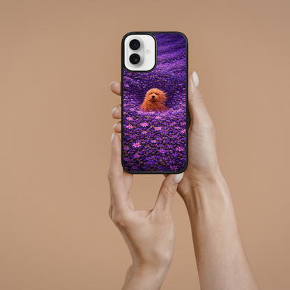 Pup in Violet Bloom Phone Case | iPhone & Samsung