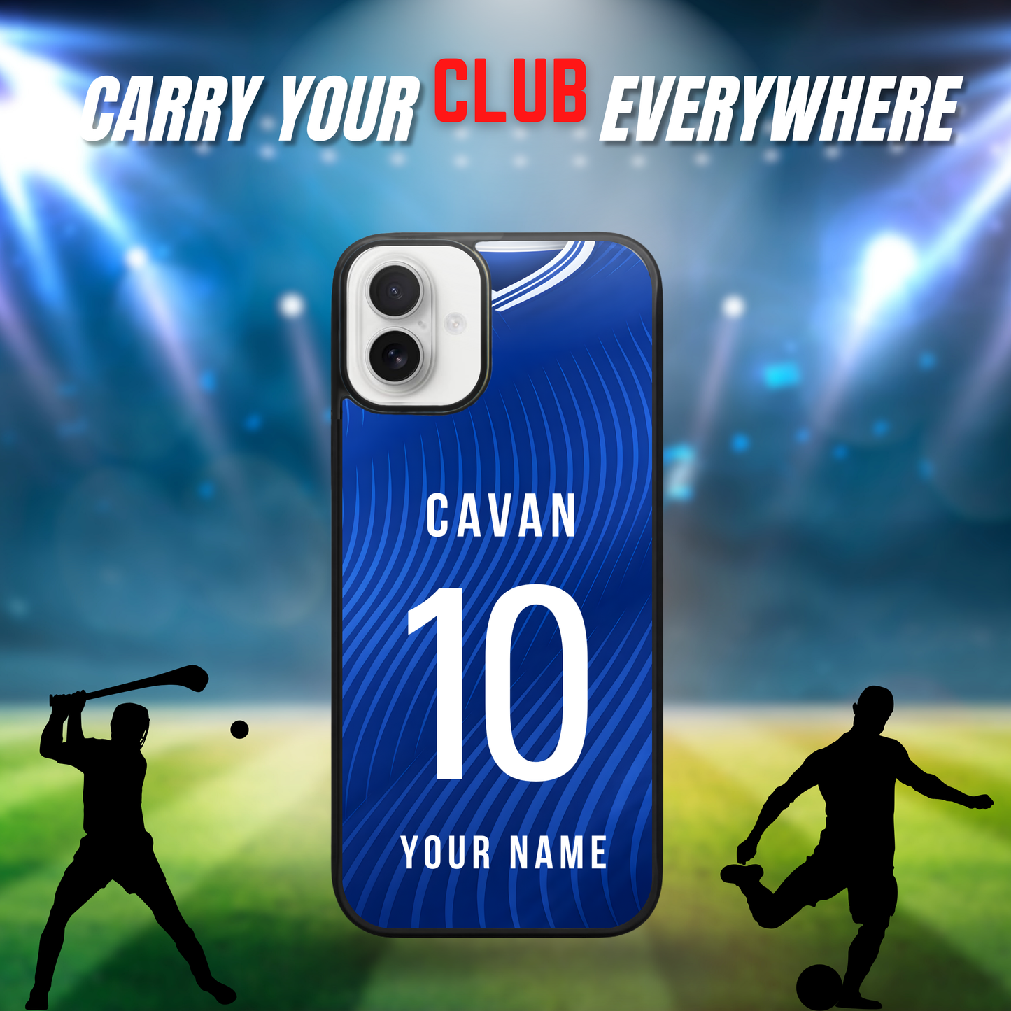 Personalised County Cavan GAA Jersey Phone Case | Custom iPhone & Samsung Case