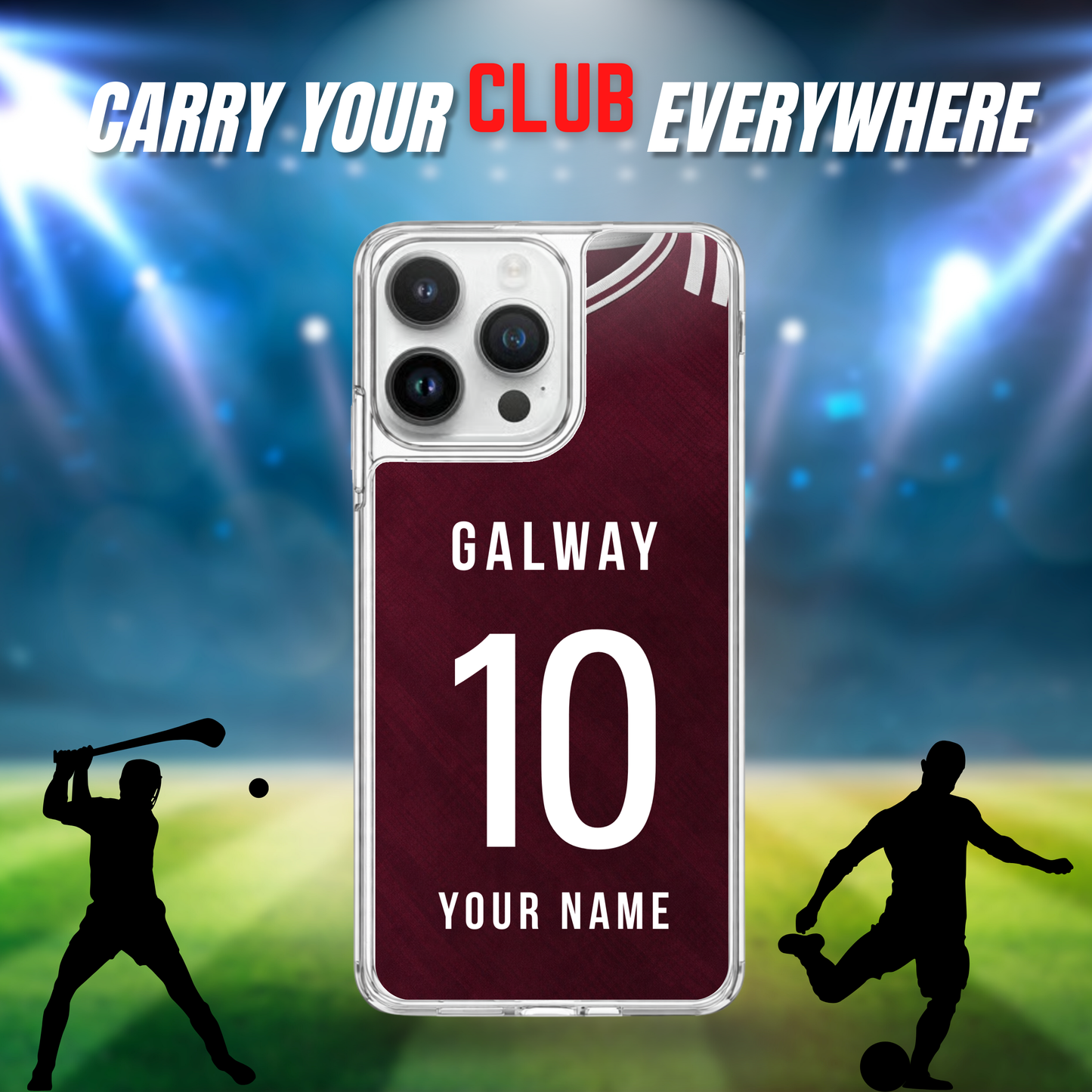 Personalised County Galway GAA Jersey Phone Case | Custom iPhone & Samsung Case