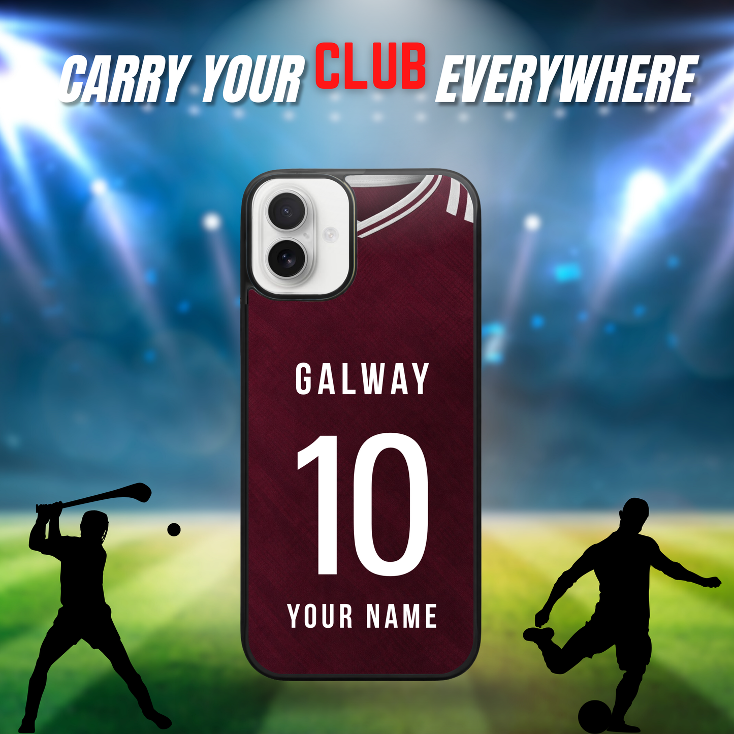 Personalised County Galway GAA Jersey Phone Case | Custom iPhone & Samsung Case