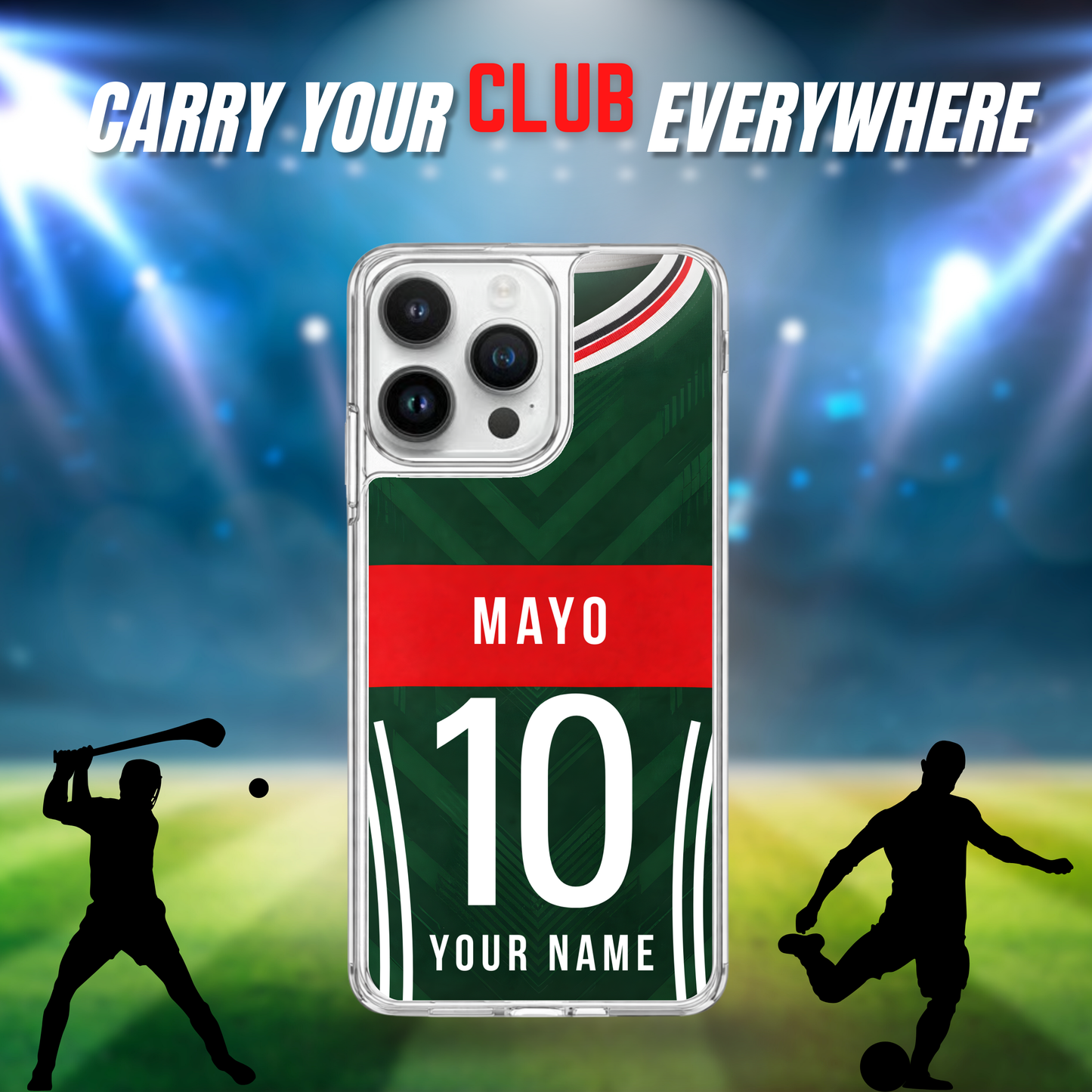 Personalised County Mayo GAA Jersey Phone Case | Custom iPhone & Samsung Case