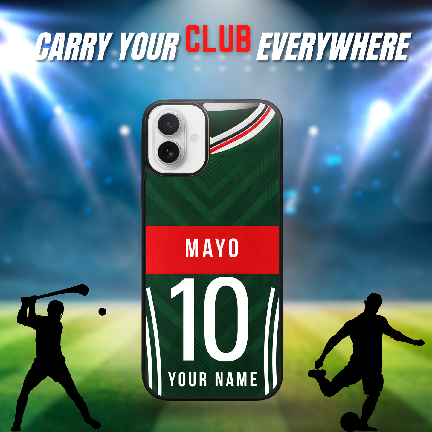 Personalised County Mayo GAA Jersey Phone Case | Custom iPhone & Samsung Case