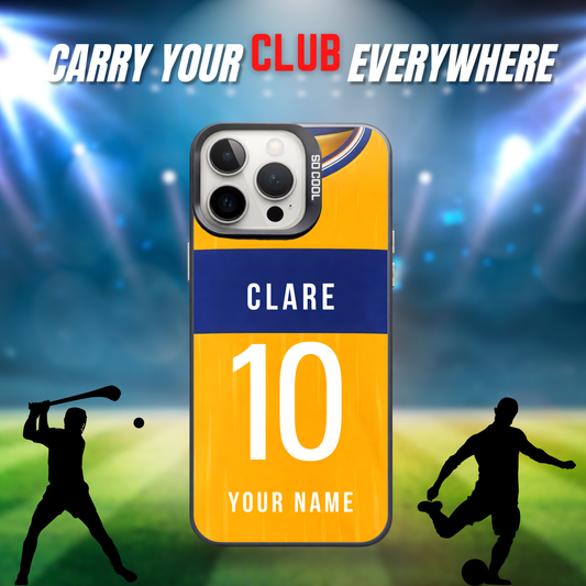 Personalised County Clare GAA Jersey Phone Case | Custom iPhone & Samsung Case