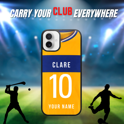 Personalised County Clare GAA Jersey Phone Case | Custom iPhone & Samsung Case