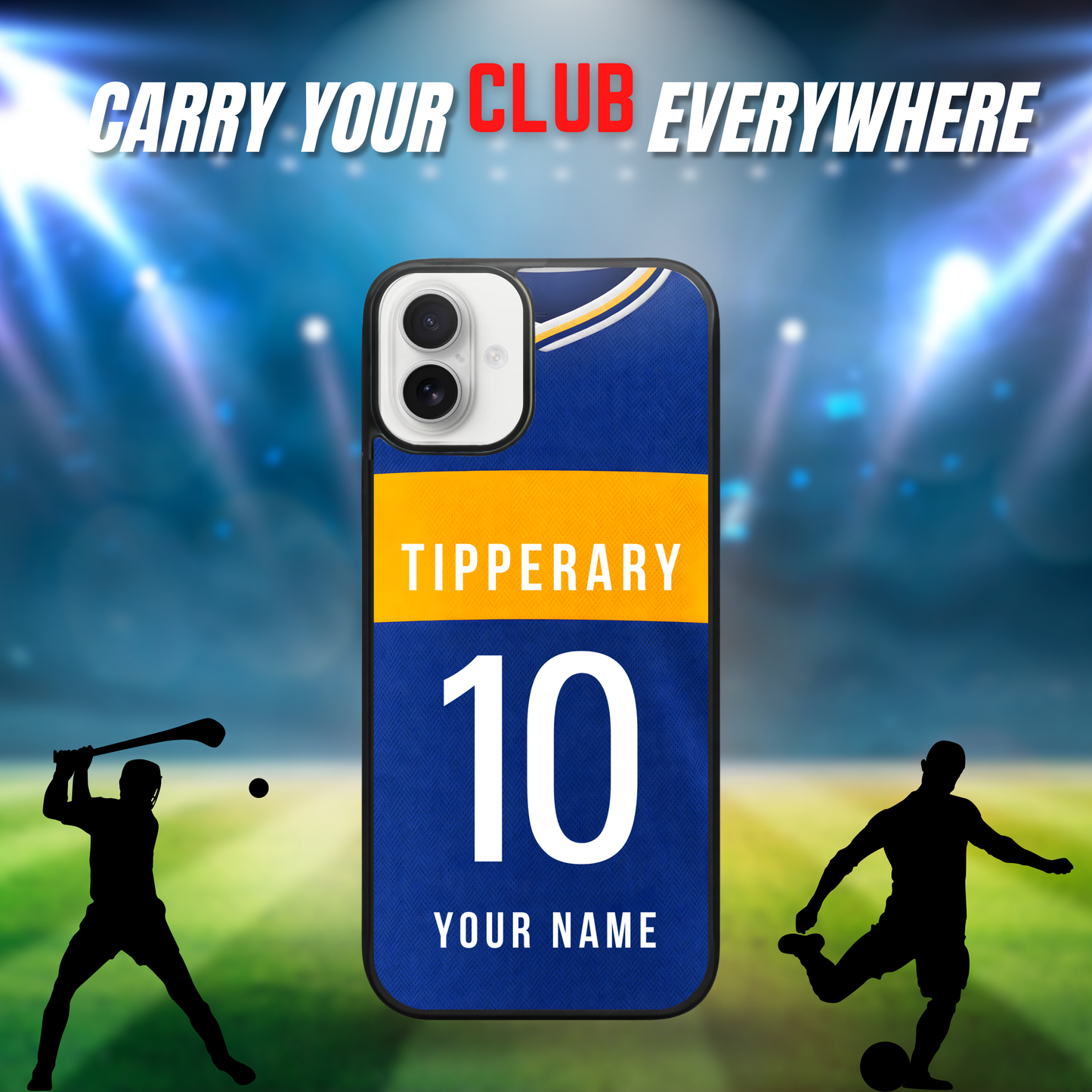 Personalised County Tipperary GAA Jersey Phone Case | Custom iPhone & Samsung Case