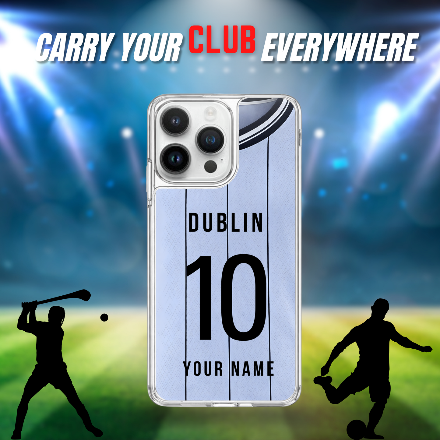 Personalised County Dublin GAA Jersey Phone Case | Custom iPhone & Samsung Case