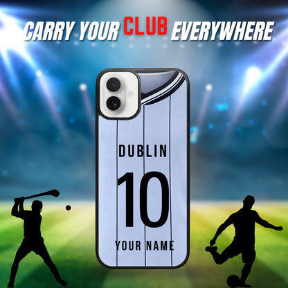 Personalised County Dublin GAA Jersey Phone Case | Custom iPhone & Samsung Case
