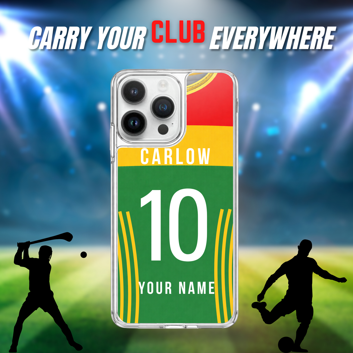 Personalised County Carlow GAA Jersey Phone Case | Custom iPhone & Samsung Case