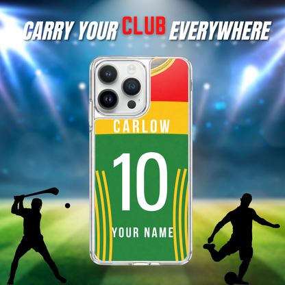 Personalised County Carlow GAA Jersey Phone Case | Custom iPhone & Samsung Case