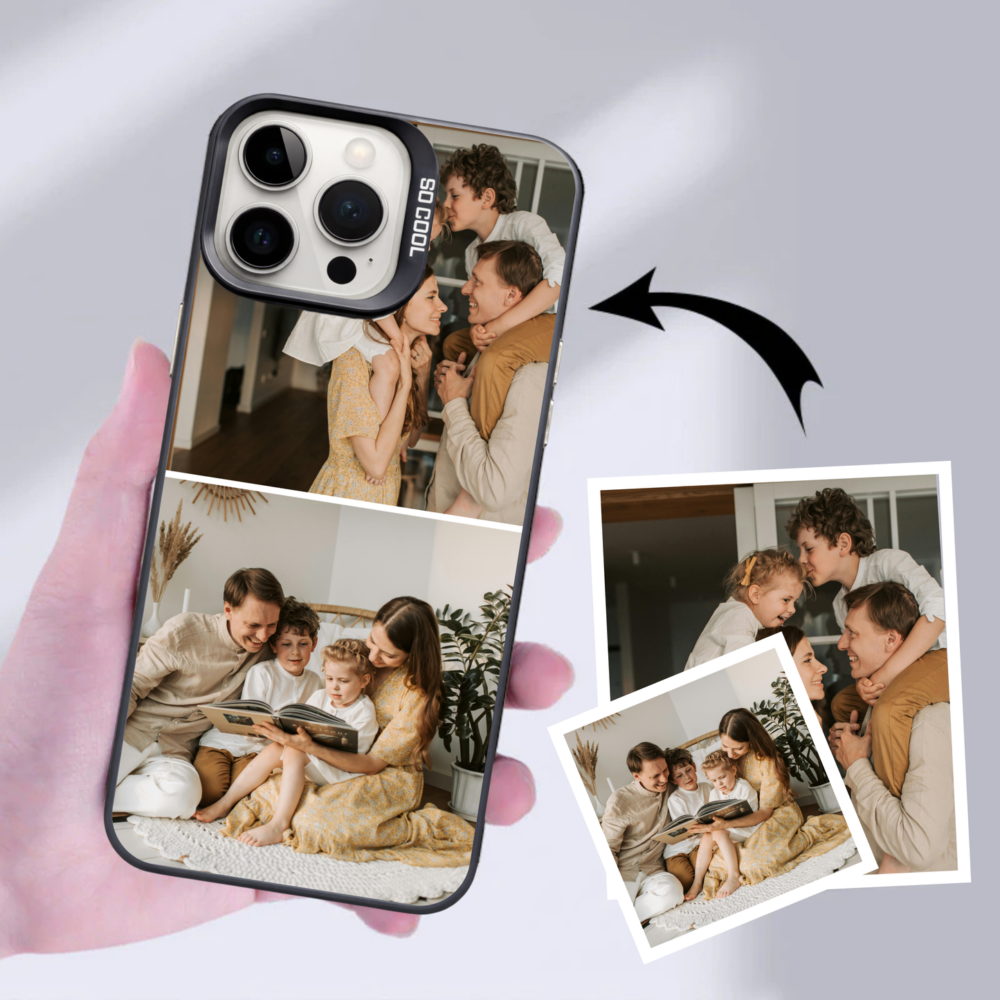 Personalised Photo Phone Case | Custom iPhone & Samsung Case | 2 Photo Vertical Layout