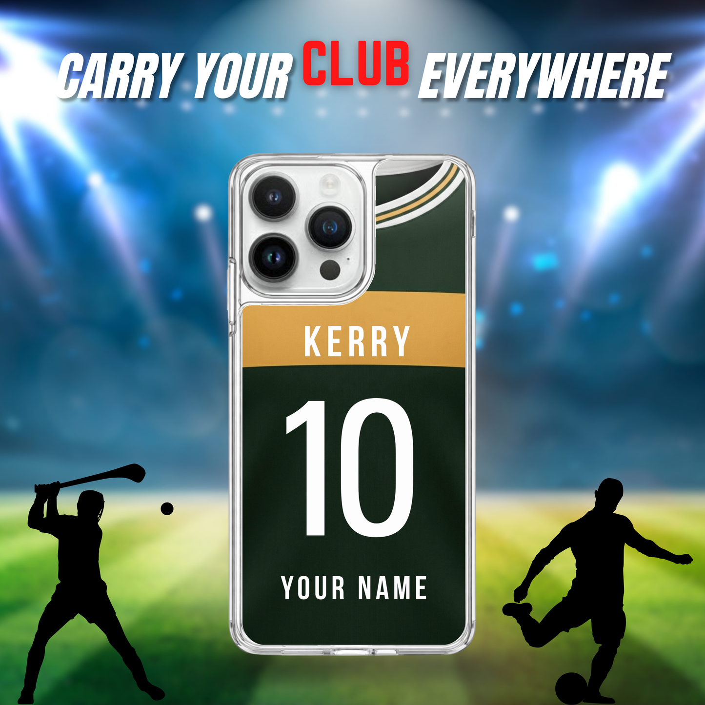 Personalised County Kerry GAA Jersey Phone Case | Custom iPhone & Samsung Case