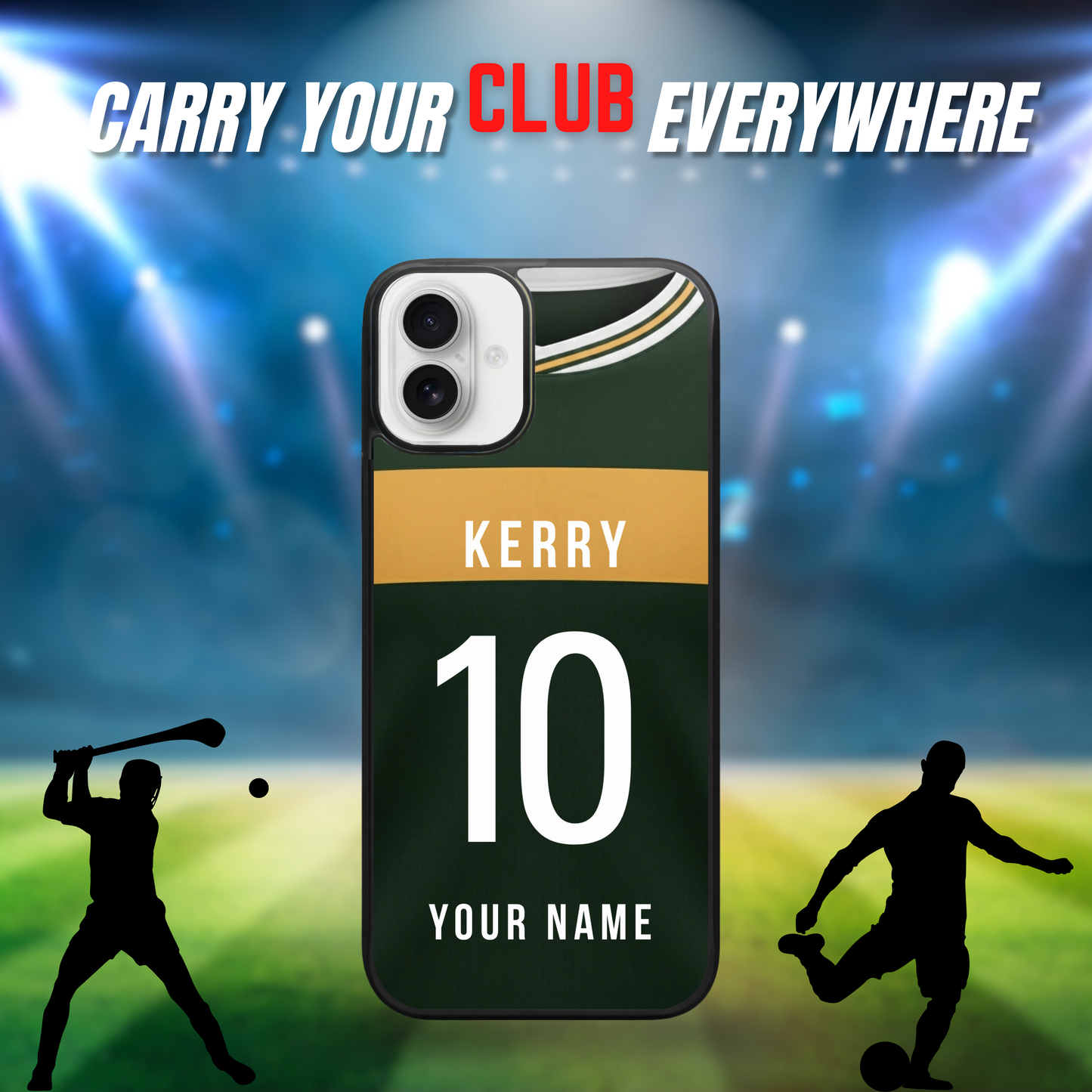Personalised County Kerry GAA Jersey Phone Case | Custom iPhone & Samsung Case