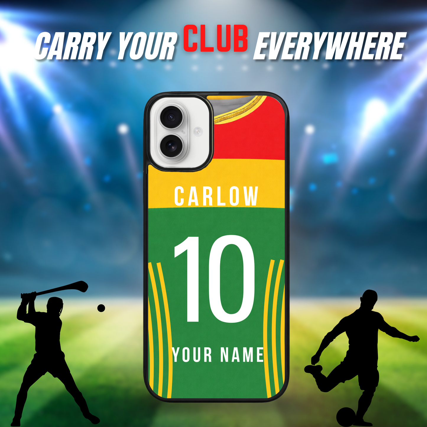 Personalised County Carlow GAA Jersey Phone Case | Custom iPhone & Samsung Case