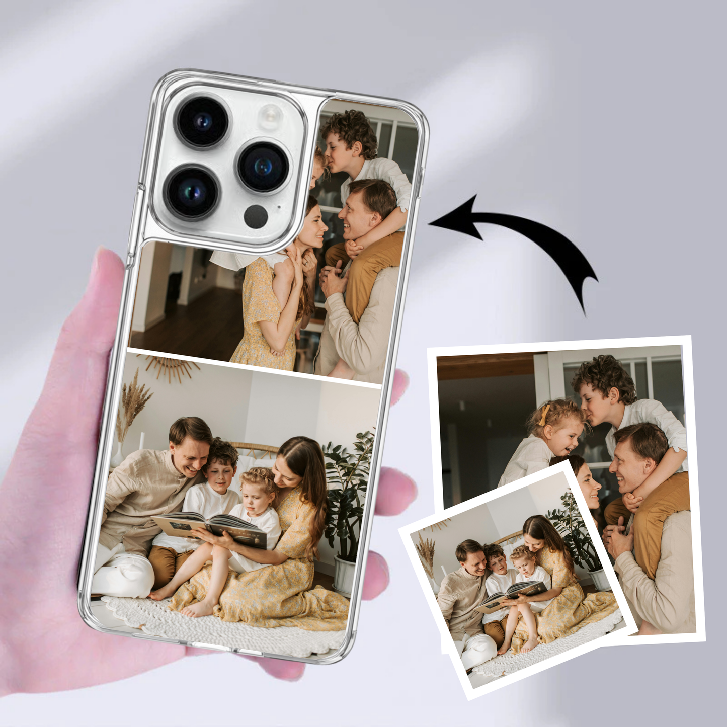 Personalised Photo Phone Case | Custom iPhone & Samsung Case | 2 Photo Vertical Layout