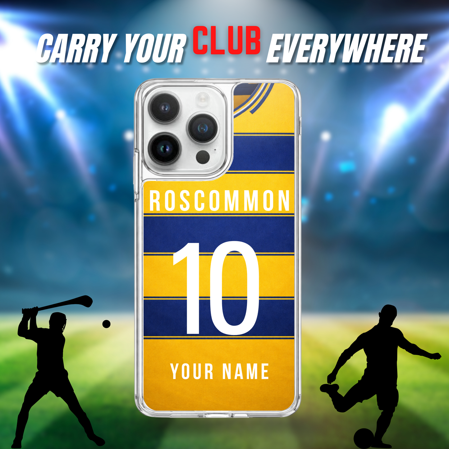 Personalised County Roscommon GAA Jersey Phone Case | Custom iPhone & Samsung Case