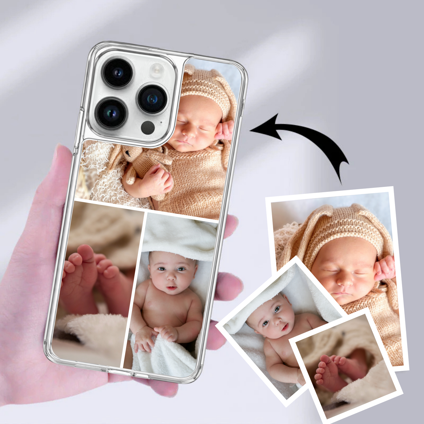 Personalised Photo Phone Case | Custom iPhone & Samsung Case | 3 Photo Panel Layout
