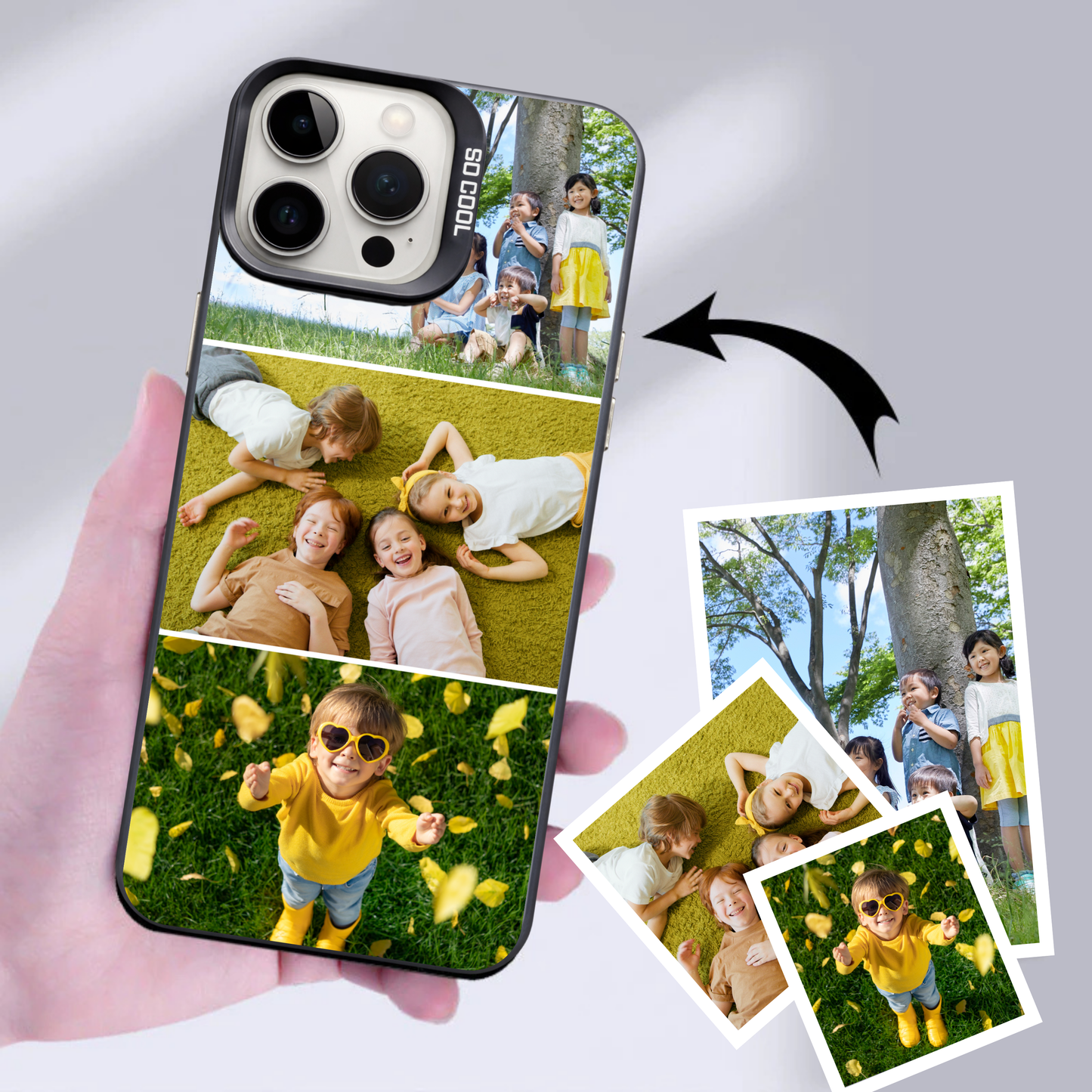 Personalised Photo Phone Case | Custom iPhone & Samsung Case | 3 Photo Vertical Layout