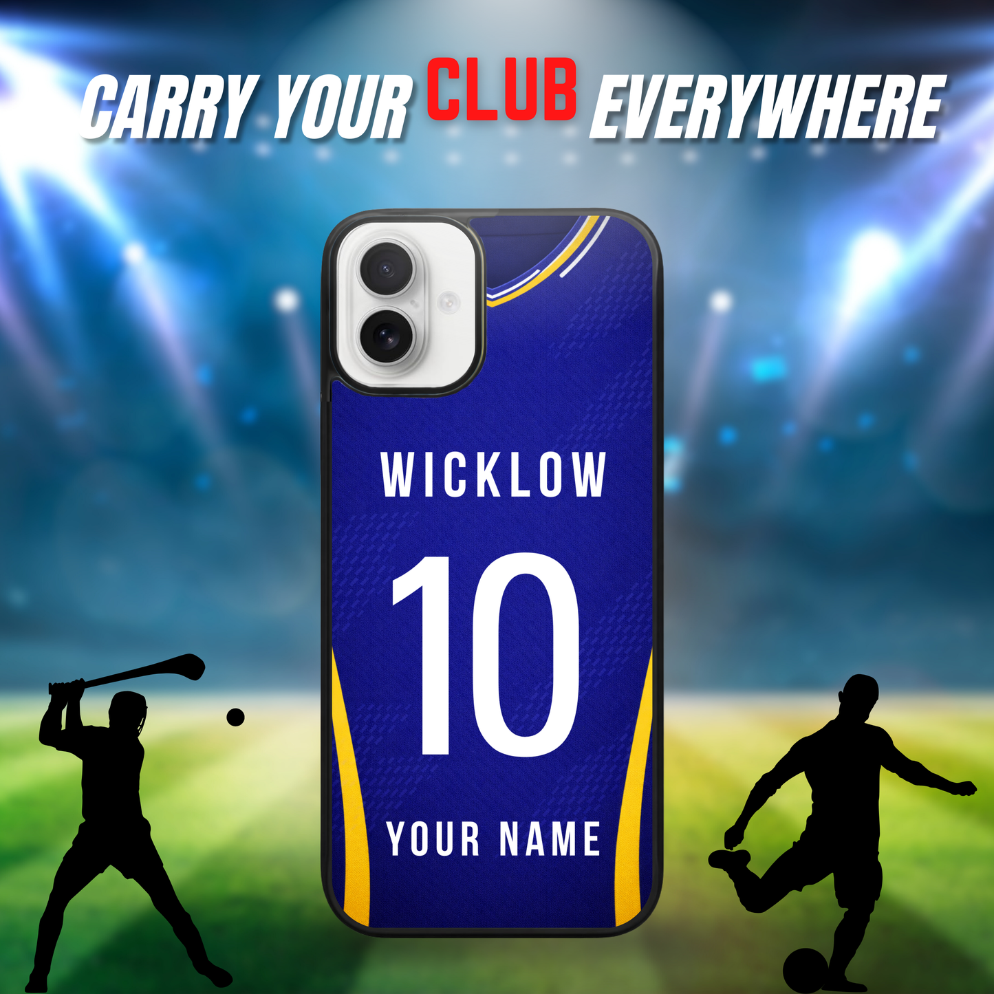 Personalised County Wicklow GAA Jersey Phone Case | Custom iPhone & Samsung Case