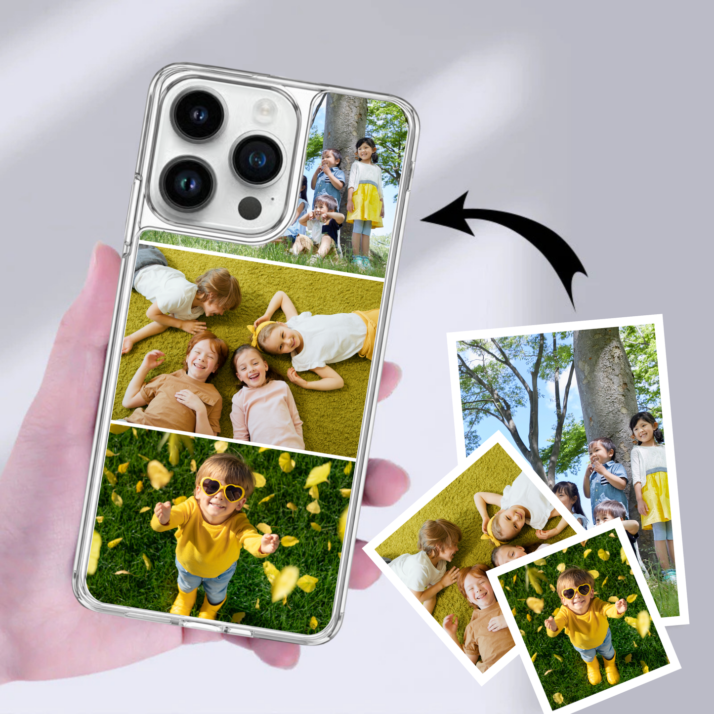 Personalised Photo Phone Case | Custom iPhone & Samsung Case | 3 Photo Vertical Layout