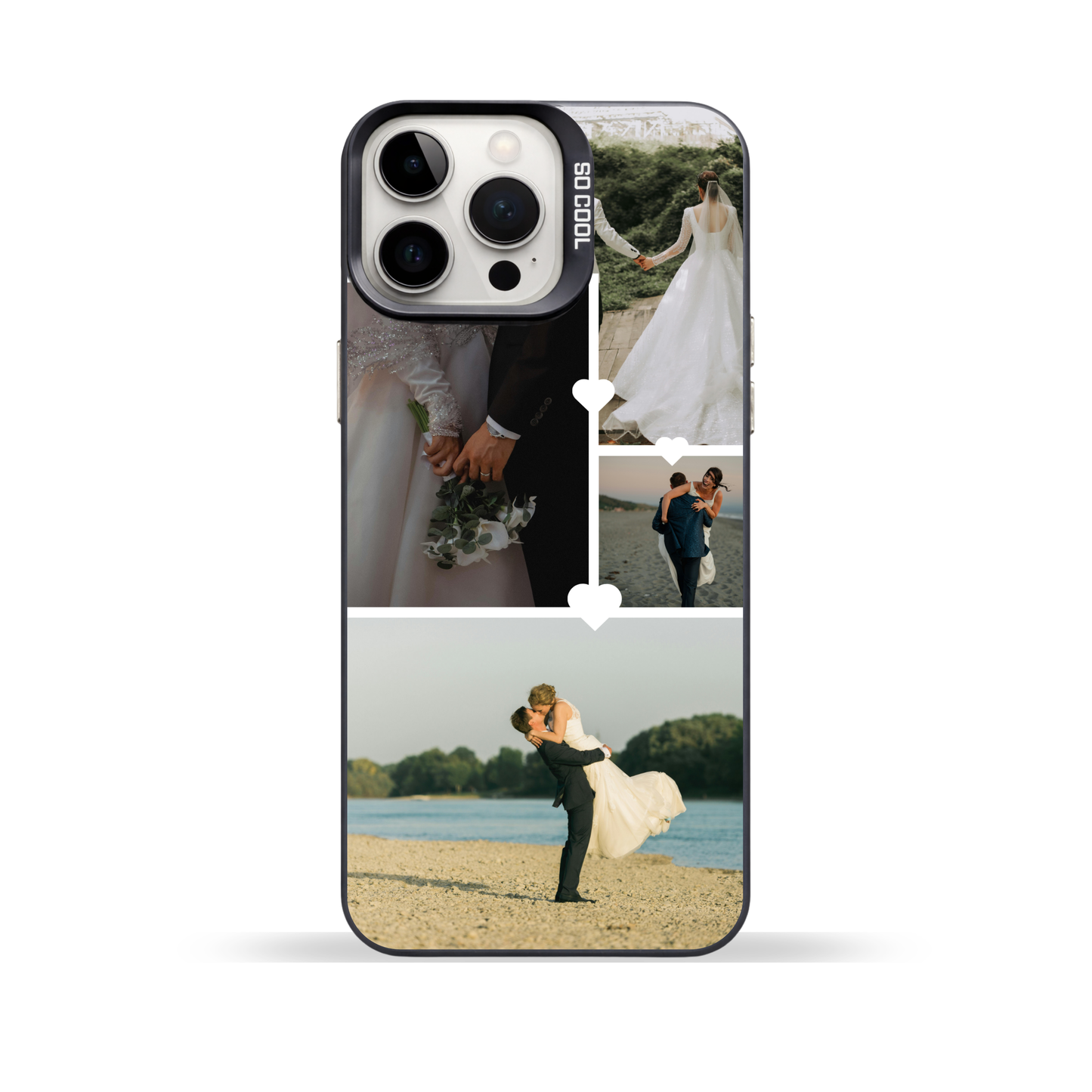 Personalised Photo Phone Case | Custom iPhone & Samsung Case | 4 Photo Heart Layout