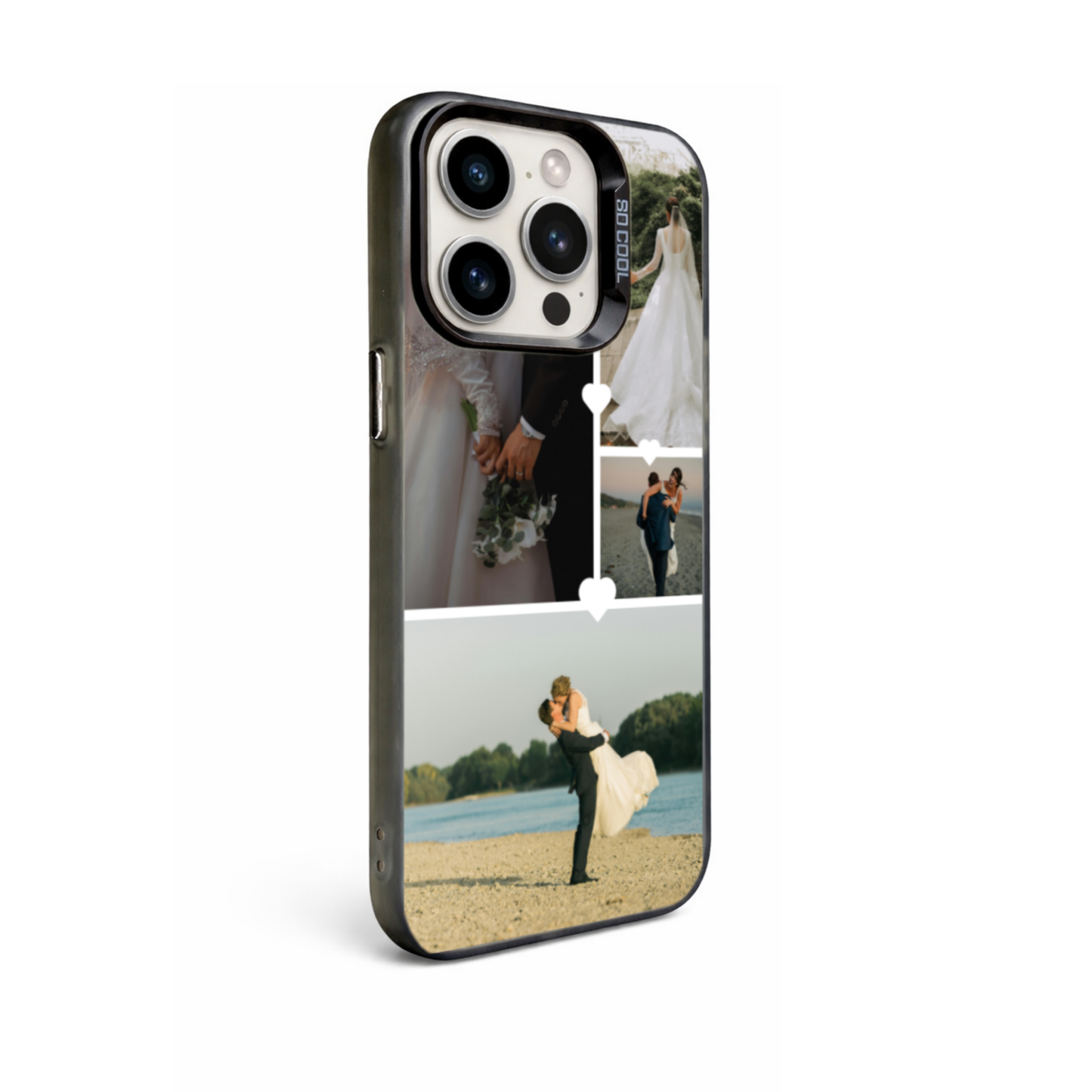 Personalised Photo Phone Case | Custom iPhone & Samsung Case | 4 Photo Heart Layout