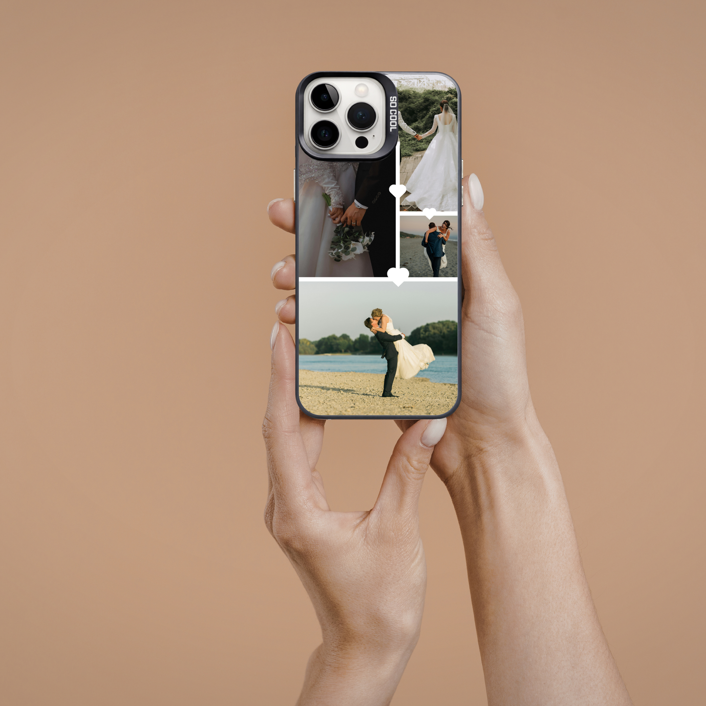 Personalised Photo Phone Case | Custom iPhone & Samsung Case | 4 Photo Heart Layout