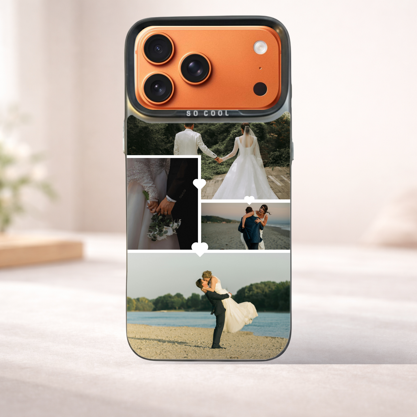 Personalised Photo Phone Case | Custom iPhone & Samsung Case | 4 Photo Heart Layout