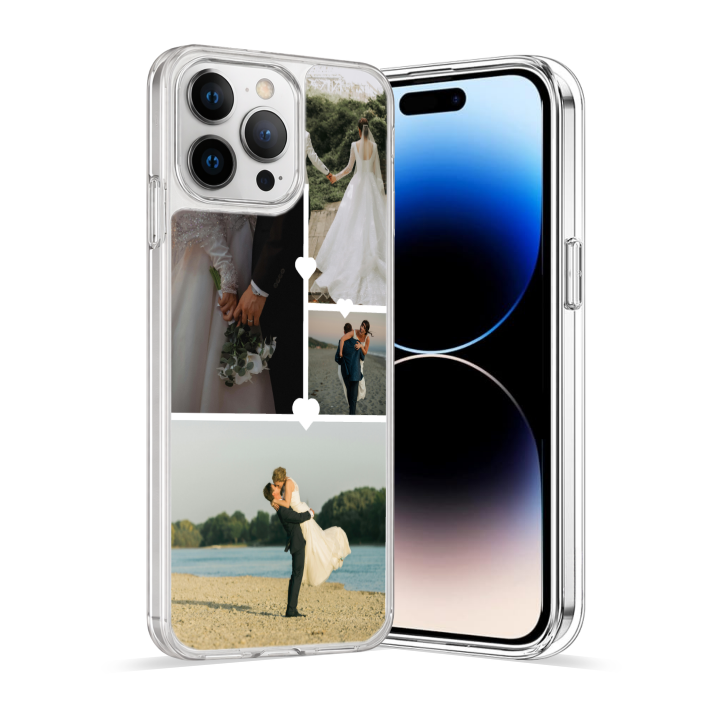 Personalised Photo Phone Case | Custom iPhone & Samsung Case | 4 Photo Heart Layout