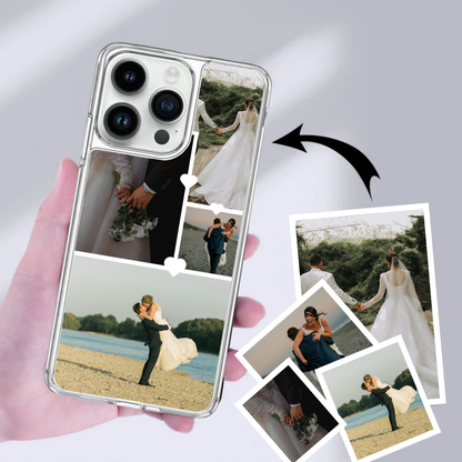 Personalised Photo Phone Case | Custom iPhone & Samsung Case | 4 Photo Heart Layout