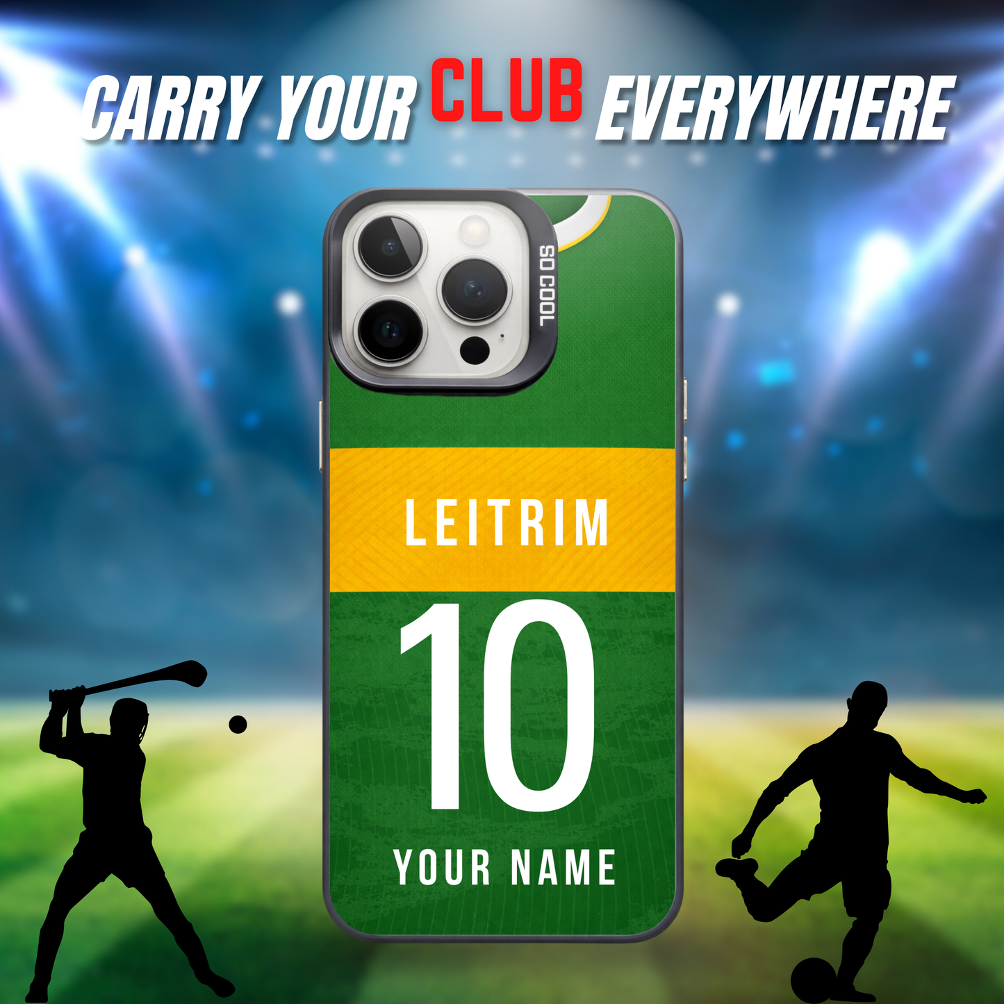 Personalised County Leitrim GAA Jersey Phone Case | Custom iPhone & Samsung Case