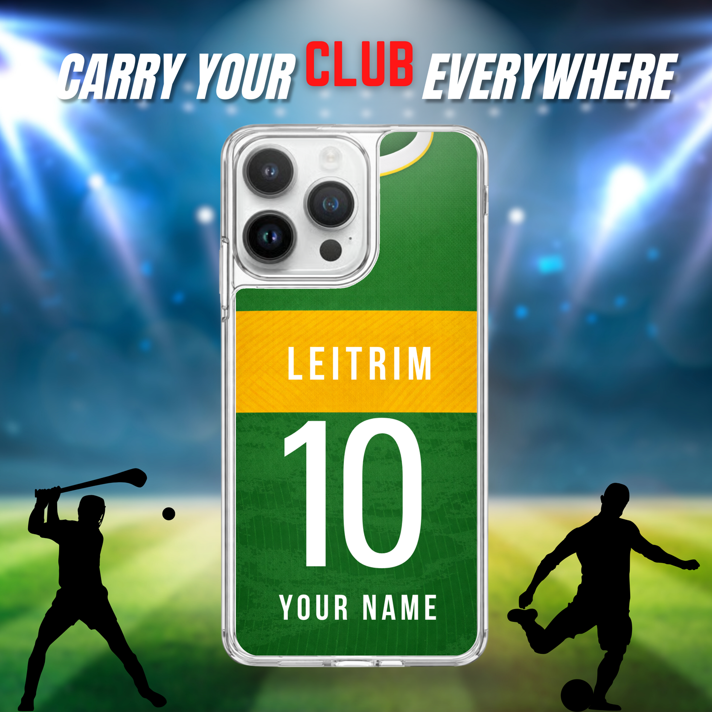 Personalised County Leitrim GAA Jersey Phone Case | Custom iPhone & Samsung Case