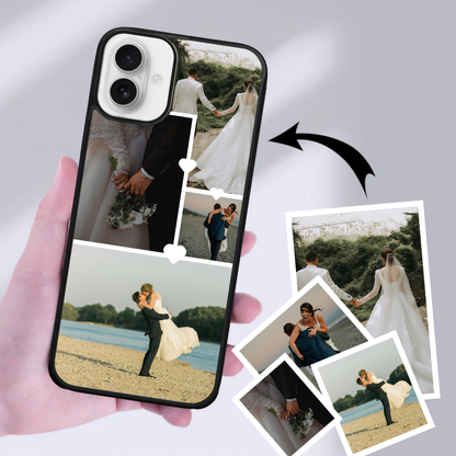Personalised Photo Phone Case | Custom iPhone & Samsung Case | 4 Photo Heart Layout