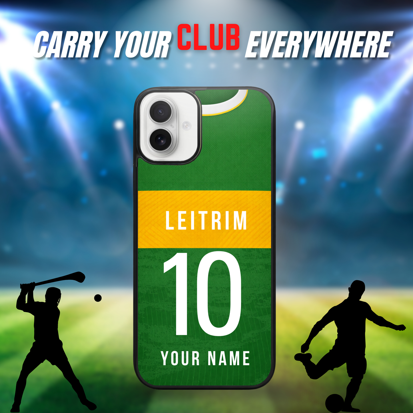 Personalised County Leitrim GAA Jersey Phone Case | Custom iPhone & Samsung Case