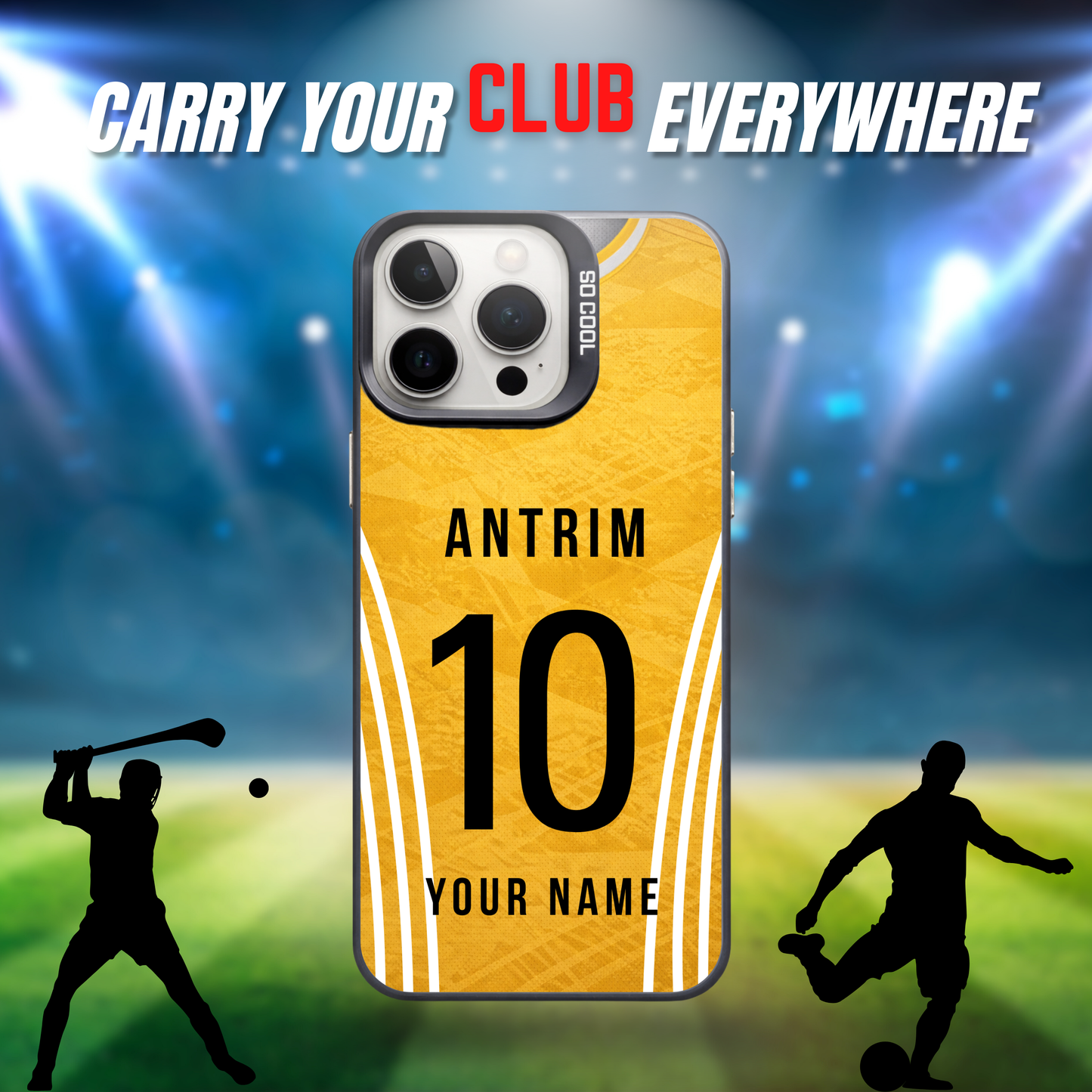 Personalised County Antrim GAA Jersey Phone Case | Custom iPhone & Samsung Case