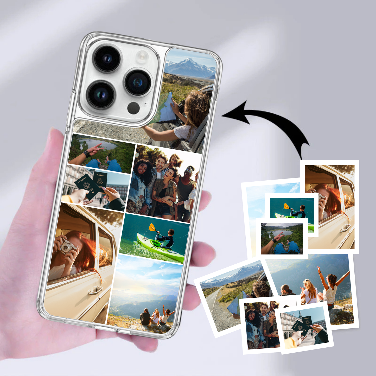 Personalised Photo Phone Case | Custom iPhone & Samsung Case | 7 Photo Grid Layout