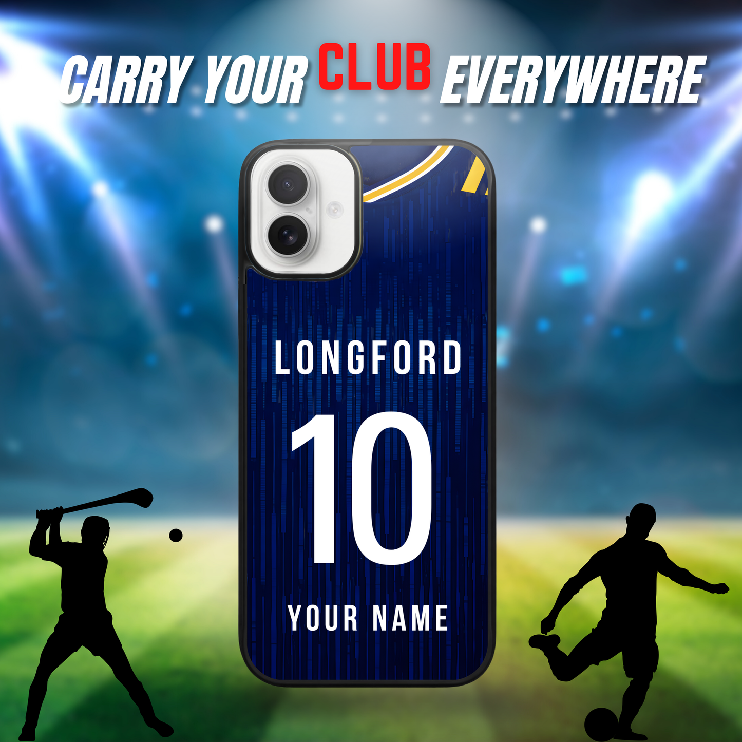 Personalised County Longford GAA Jersey Phone Case | Custom iPhone & Samsung Case